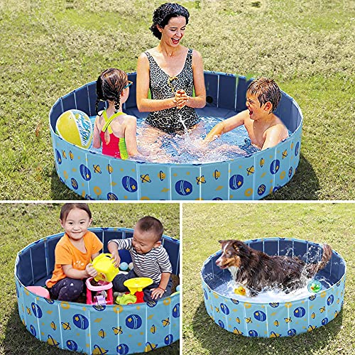 YGJT Piscina Perros y Gatos, Bañera Plegable Mascotas PVC Antideslizante, Piscina Desmontable para Niños, Ducha Exterior Interior para Perros,Gatos, Niños, Adultos, 160 * 30cm