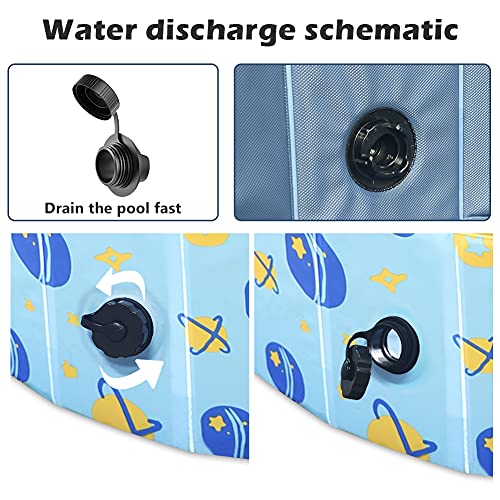 YGJT Piscina Perros y Gatos, Bañera Plegable Mascotas PVC Antideslizante, Piscina Desmontable para Niños, Ducha Exterior Interior para Perros,Gatos, Niños, Adultos, 160 * 30cm