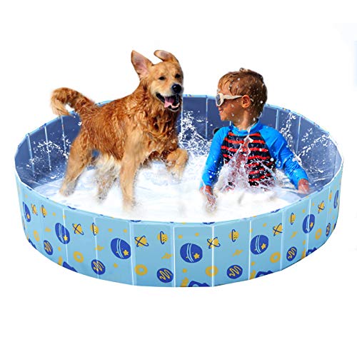 YGJT Piscina Perros y Gatos, Bañera Plegable Mascotas PVC Antideslizante, Piscina Desmontable para Niños, Ducha Exterior Interior para Perros,Gatos, Niños, Adultos, 160 * 30cm