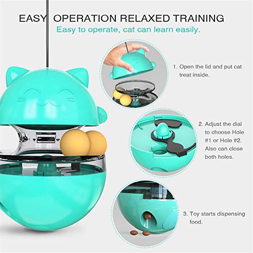 YGMXZL Juguete de bola dosificadora de alimentos para gatos, 2 en 1, bola de golosinas interactivas para gatos con divertido palo para gatos, juguetes para entrenamiento de gatos