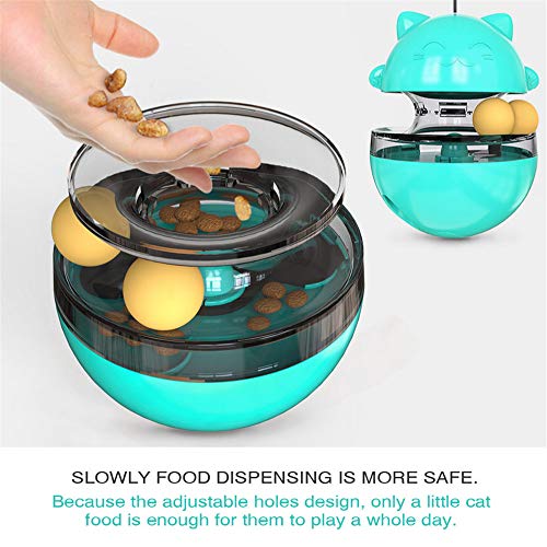 YGMXZL Juguete de bola dosificadora de alimentos para gatos, 2 en 1, bola de golosinas interactivas para gatos con divertido palo para gatos, juguetes para entrenamiento de gatos
