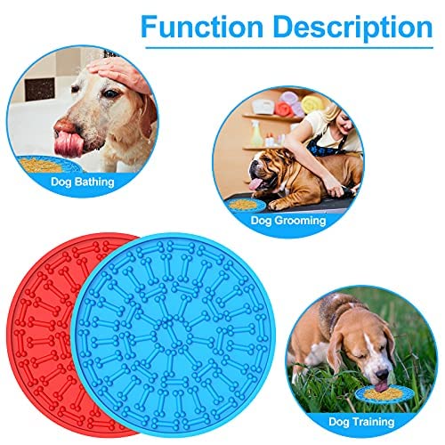 YHmall 2 Unidades Almohadilla Para Lamer, Alimentador Lento Alfombrilla Para Lamer Perro De Silicona De Huesos Para Bocadillos Para Perros, Baño De Mascotas, Aseo Y Entrenamiento.