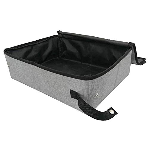 YHUS - Arenero para gato con tapa de tela Oxford, estanque impermeable, plegable, fácil de transportar para inodoro para gatito, para camping al aire libre, casa (tamaño: M)
