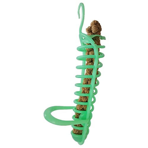 Yi Jiaheng 2 Piezas de Loro de Juguete forrajero de Fruta Cesta de Oreja de arroz con Soporte de plástico Tipo Adecuado para Loro pequeño 25 Cm/9,8 Pulgadas de Juguete de alimentación de Aves