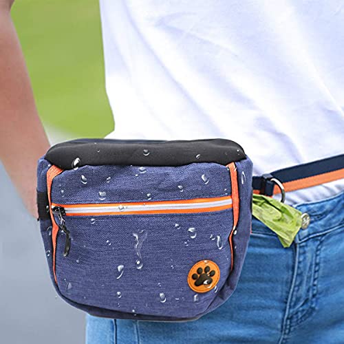 yine Bolsas para dulces para perros, aperitivos, bolsas de caca, transportan fácilmente juguetes para mascotas, azul oscuro, bolsa de tratamiento del perro