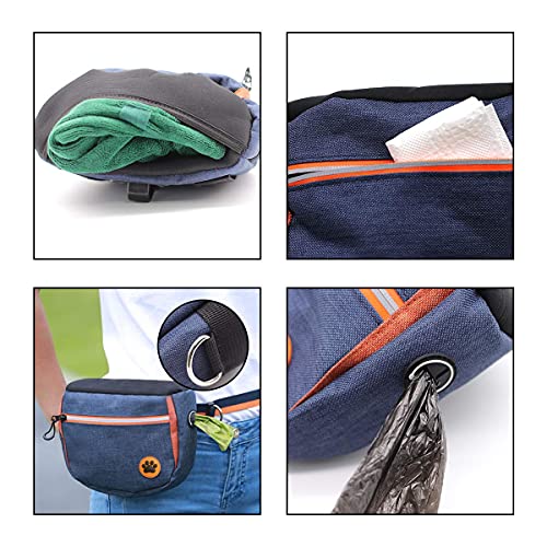 yine Bolsas para dulces para perros, aperitivos, bolsas de caca, transportan fácilmente juguetes para mascotas, azul oscuro, bolsa de tratamiento del perro