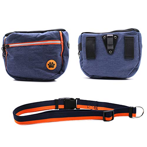yine Bolsas para dulces para perros, aperitivos, bolsas de caca, transportan fácilmente juguetes para mascotas, azul oscuro, bolsa de tratamiento del perro