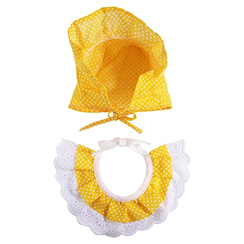 Yissone Bandana de Encaje para Perros Y Gatos 2 Piezas de Bandana para Gatos Set de Sombrero de Babero para Mascotas Accesorios de Fiesta de Cumpleaños