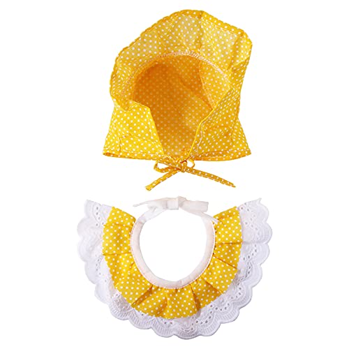 Yissone Bandana de Encaje para Perros Y Gatos 2 Piezas de Bandana para Gatos Set de Sombrero de Babero para Mascotas Accesorios de Fiesta de Cumpleaños