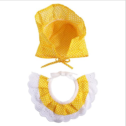 Yissone Bandana de Encaje para Perros Y Gatos 2 Piezas de Bandana para Gatos Set de Sombrero de Babero para Mascotas Accesorios de Fiesta de Cumpleaños