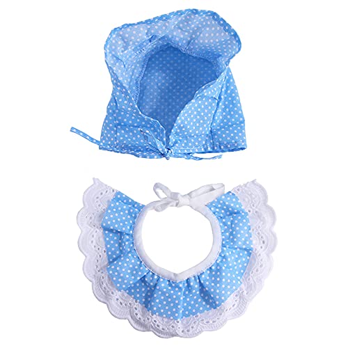 Yissone Bandana de Encaje para Perros Y Gatos 2 Piezas de Bandana para Gatos Set de Sombrero de Babero para Mascotas Accesorios de Fiesta de Cumpleaños