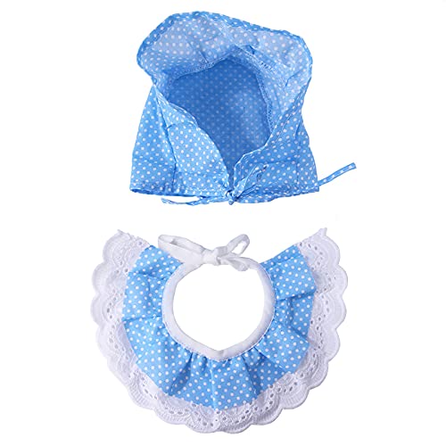 Yissone Bandana de Encaje para Perros Y Gatos 2 Piezas de Bandana para Gatos Set de Sombrero de Babero para Mascotas Accesorios de Fiesta de Cumpleaños