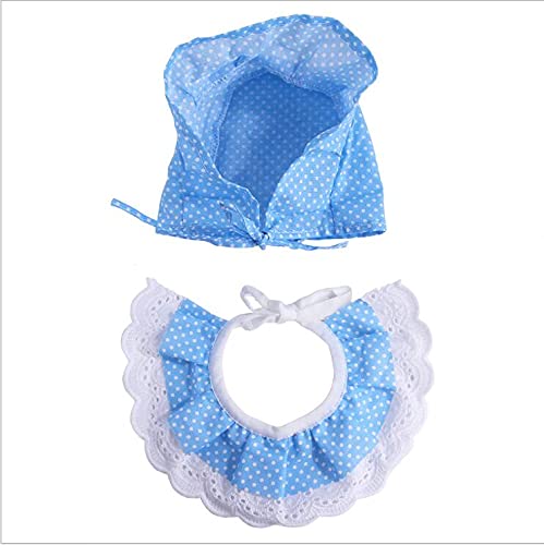 Yissone Bandana de Encaje para Perros Y Gatos 2 Piezas de Bandana para Gatos Set de Sombrero de Babero para Mascotas Accesorios de Fiesta de Cumpleaños