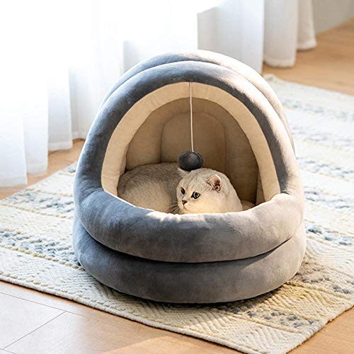 YITON Cama De Perro Tamaño L para 10 Kg Cama De Cueva para Gatos Tienda De Interior para Mascotas Cojín Suave Y Cálido Casa Acogedora Camas para Dormir Nido para Gatos Perros 1Uds B