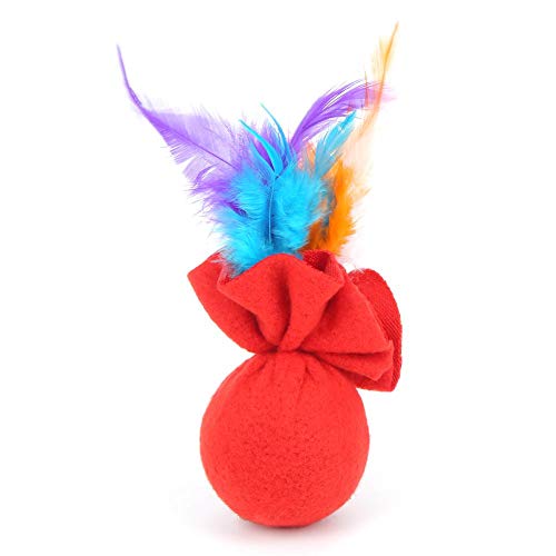 YJZO Juguete para Gatos -10PCS Peluche de plástico para Mascotas Serie de Navidad roja Teaser Divertido Juguete de Entrenamiento Interactivo para Gatos