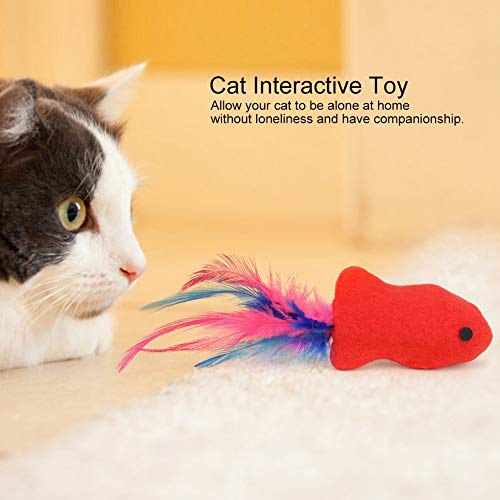 YJZO Juguete para Gatos -10PCS Peluche de plástico para Mascotas Serie de Navidad roja Teaser Divertido Juguete de Entrenamiento Interactivo para Gatos