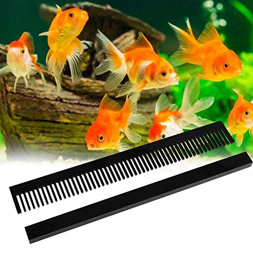 YJZO Peine de Acuario -320 mm de Longitud Negro Pecera de Acuario Pecera de desbordamiento de vertedero Sumidero Marino extraíble