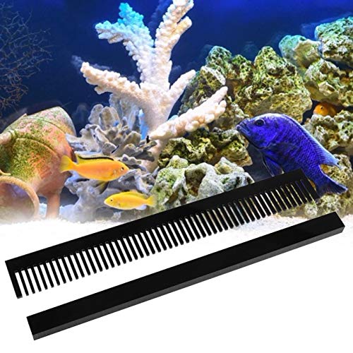 YJZO Peine de Acuario -320 mm de Longitud Negro Pecera de Acuario Pecera de desbordamiento de vertedero Sumidero Marino extraíble