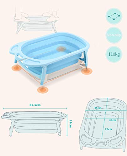 YLLYLL Gato Perro Perro Plegable de la Tina de baño de hidromasaje for portátil de Viaje Plegable for Mascotas Piscina for Perros Gato Y Niños (Color : Blue)