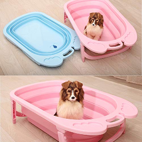 YLLYLL Gato Perro Perro Plegable de la Tina de baño de hidromasaje for portátil de Viaje Plegable for Mascotas Piscina for Perros Gato Y Niños (Color : Blue)