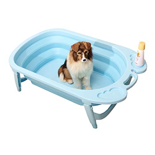 YLLYLL Gato Perro Perro Plegable de la Tina de baño de hidromasaje for portátil de Viaje Plegable for Mascotas Piscina for Perros Gato Y Niños (Color : Blue)