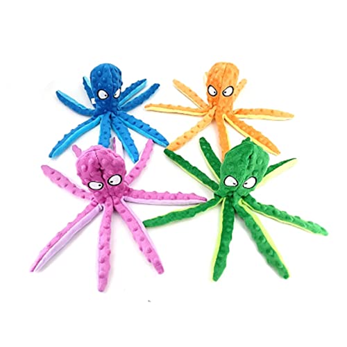 Ylout 4 Uds. De Pulpo De Peluche Suave para Perros Juguetes para Jugar Al Aire Libre Juguetes Interactivos para Perros Chirriantes Sonda De Papel Juguete para Masticar Dientes
