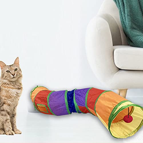 YLUBDAN Túneles plegables del animal doméstico, tubo del túnel del gato de la manera de S, túneles del gato con la bola