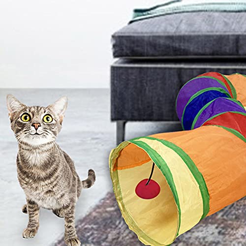 YLUBDAN Túneles plegables del animal doméstico, tubo del túnel del gato de la manera de S, túneles del gato con la bola