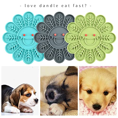 YLWL Lamer Mat Para Perros Lamer Pad Bañarse Para Alivio De La Ansiedad Alimentador Lento Tazones De Perro Flor Verde