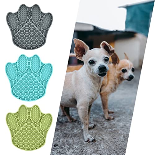 YLWL Lamer Mat Para Perros Lamer Pad Baño Para Alivio De La Ansiedad Alimentador Lento Cuencos Perro Pata Verde