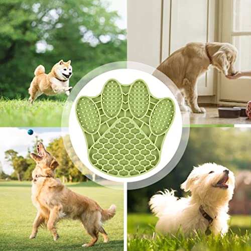 YLWL Lamer Mat Para Perros Lamer Pad Baño Para Alivio De La Ansiedad Alimentador Lento Cuencos Perro Pata Verde
