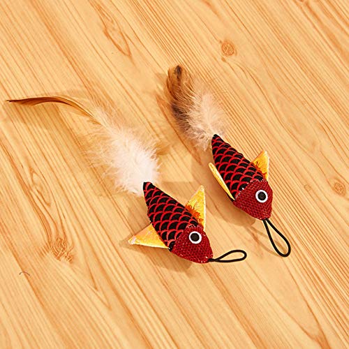 YoBuyBuy Juguete retráctil para gatos tipo pez, plumas telescópicas, divertido palo para gatos, juguete para mascotas, cañas para gatos, caña de pescar de simulación