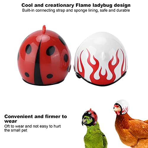 YongliJc Casco de pájaro de Pollo, Decorativo de Aves de Corral para Mascotas, Casco con diseño de Mariquita de Llama, para Pato de pájaro