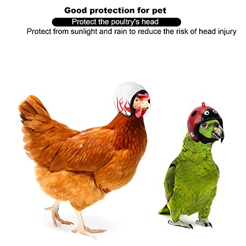 YongliJc Casco de pájaro de Pollo, Decorativo de Aves de Corral para Mascotas, Casco con diseño de Mariquita de Llama, para Pato de pájaro