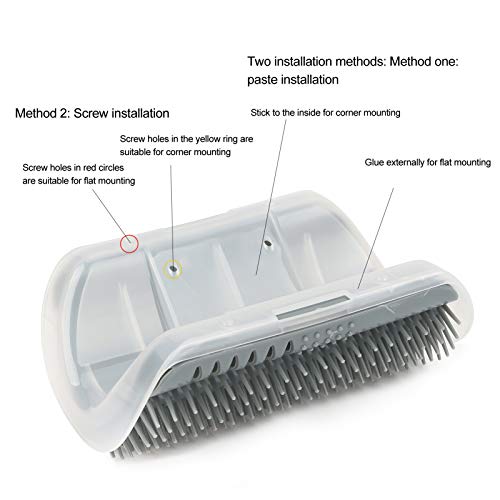 YongliJc Cepillo de plástico para Frotar para Gatos, Peine de Masaje de Belleza Personal para Gatos, Cepillo Suave de Aseo para Gatos, Cepillo de Masaje Gatos domésticos(Gris)