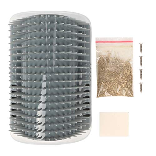YongliJc Cepillo de plástico para Frotar para Gatos, Peine de Masaje de Belleza Personal para Gatos, Cepillo Suave de Aseo para Gatos, Cepillo de Masaje Gatos domésticos(Gris)