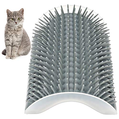YongliJc Cepillo de plástico para Frotar para Gatos, Peine de Masaje de Belleza Personal para Gatos, Cepillo Suave de Aseo para Gatos, Cepillo de Masaje Gatos domésticos(Gris)