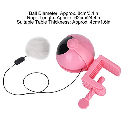 YongliJc Juguete Educativo eléctrico para Gatos, Juguete de elevación automática para Gatos, Bola mullida, Divertido Juguete Inteligente para Mascotas, Juguete Duradero para Gatitos(Rosado)