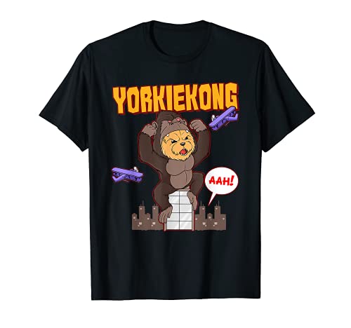 Yorkie Kong Peluche Monstruo Perro Enojado Yorkshire Terrier Camiseta