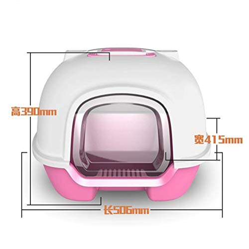 Yousiju Bandeja de cama para mascotas, antisalpicaduras para gatos, bandeja para gatos y gatos, con cuchara, limpia la casa del gatito, suministros de plástico para mascotas (color marrón