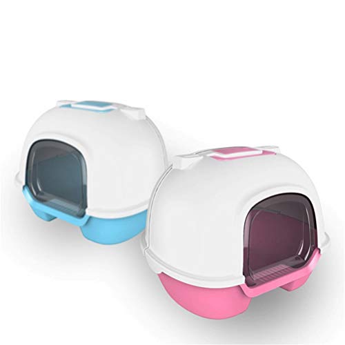 Yousiju Bandeja de cama para mascotas, antisalpicaduras para gatos, bandeja para gatos y gatos, con cuchara, limpia la casa del gatito, suministros de plástico para mascotas (color marrón