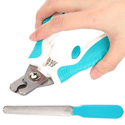 YOUTHINK Tijeras Cortaúñas para Mascotas con Protector de Seguridad Cortaúñas para Mascotas Cortador de Bordes Kit de Recorte de Cuchillo de Esmerilado para Gatos y Perros(L)