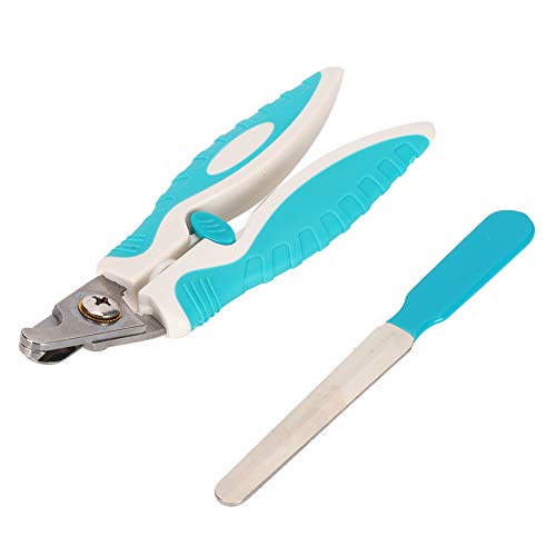 YOUTHINK Tijeras Cortaúñas para Mascotas con Protector de Seguridad Cortaúñas para Mascotas Cortador de Bordes Kit de Recorte de Cuchillo de Esmerilado para Gatos y Perros(L)