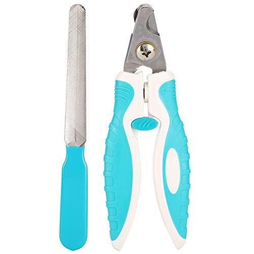 YOUTHINK Tijeras Cortaúñas para Mascotas con Protector de Seguridad Cortaúñas para Mascotas Cortador de Bordes Kit de Recorte de Cuchillo de Esmerilado para Gatos y Perros(L)