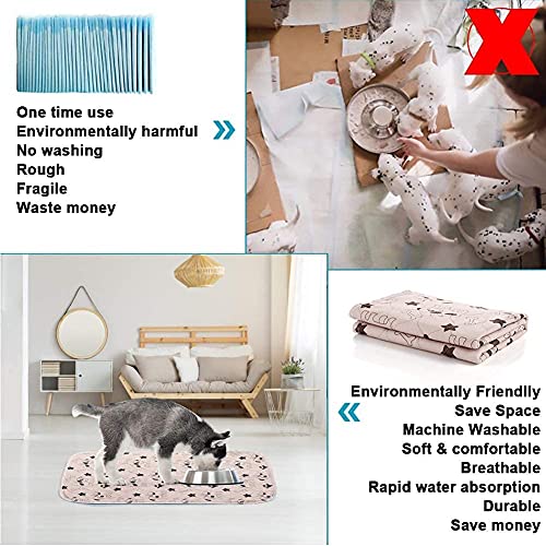 YOUTHINK Toallitas de Empapadores Perros, Lavado a Máquina y Reutilizable Pet Pee Pad, Jabones de Entrenamiento para Pañales para Perros con Función Antideslizante, Adecuados para Cachorros y Gatos