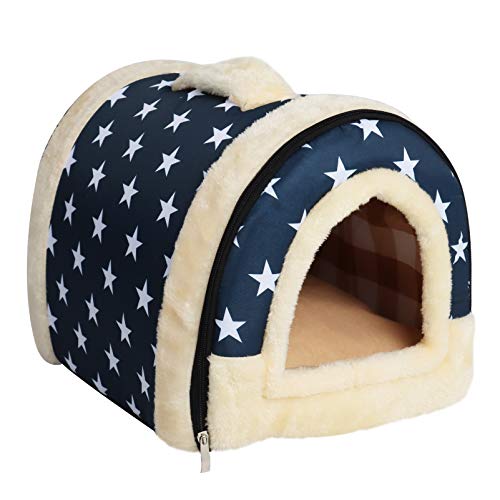 YouthUnion Cama para Mascota, Casa Estera Casera Diseño de Triángulo Edredón Máquina Saco de Dormir Caliente Lavable Cómoda para Gatito Gatos Perros Cachorro Conejo Invierno (S, Color 5)