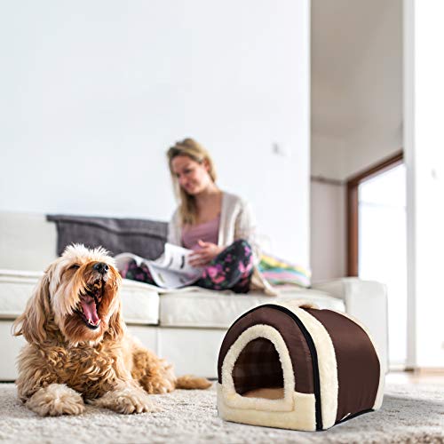 YouthUnion Cama para Mascota, Casa Estera Casera Diseño de Triángulo Edredón Máquina Saco de Dormir Caliente Lavable Cómoda para Gatito Gatos Perros Cachorro Conejo Invierno (L, Color 1)