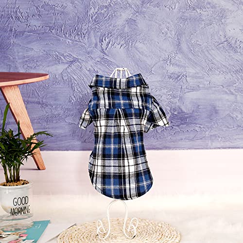YTXYZU Mascotas Trajes de recuperación Anti lamida Destete Ropa Chaleco de Perro/Gatoscamisa a Cuadros,Azul,Metro