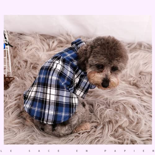 YTXYZU Mascotas Trajes de recuperación Anti lamida Destete Ropa Chaleco de Perro/Gatoscamisa a Cuadros,Azul,Metro