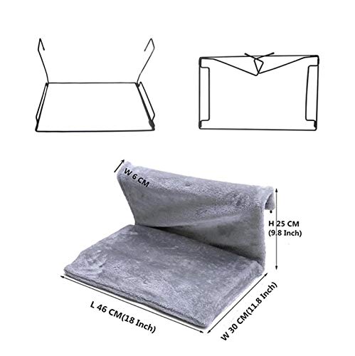 Yuchang LLPing Cama de Gato Ventana removible Albaco Gato Radiador Salón Hamaca para Gatos Kitty Cama Colgante Cojinete Carrible Casera Mascota Asiento Hamaca (Color : Beige, Size : L 46x30x25 cm)